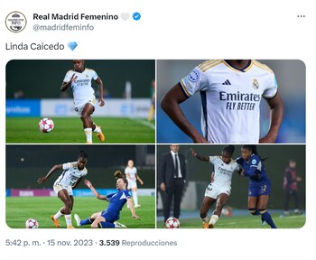 La caleña se habría convertido en una de las favoritas del club español - crédito @madridfeminfo