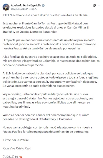 El presidente de la República señaló que avanza en el diseño de estrategias para intervenir las estructuras, los cabecillas, las finanzas y las economías ilícitas que alimentan la maquinaria criminal - crédito @ABDELAESPRIELLA/X