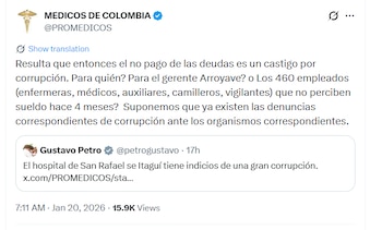 El gremio médico señaló que