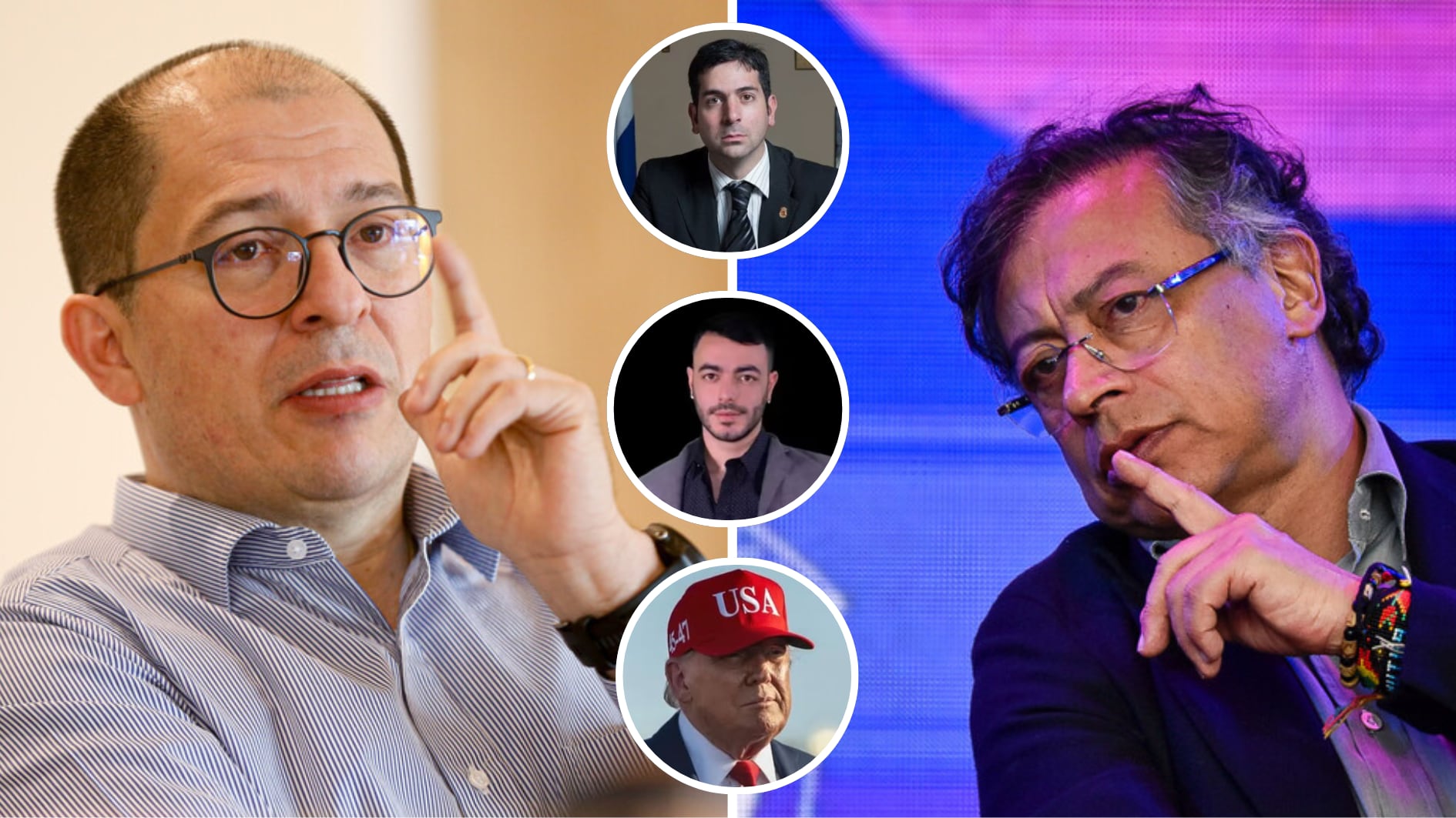 En Colombia el nombre del narco uruguayo salió a flote a raíz del crimen del fiscal paraguayo Marcelo Pecci, que se registró el 10 de mayo de 2022 en Cartagena. A mediados de diciembre de 2025 el presidente Gustavo Petro Petro acusó al exfiscal Francisco Barbosa de entregarle el país a la Junta del Narcotráfico y Sebastián Marset - créditos Lina Gasca / Colprensa | Cristian Bayona / Colprensa | @realdonaldtrump/IG | @delpynews/X