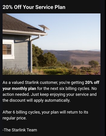 Starlink ofrece 20% de descuento