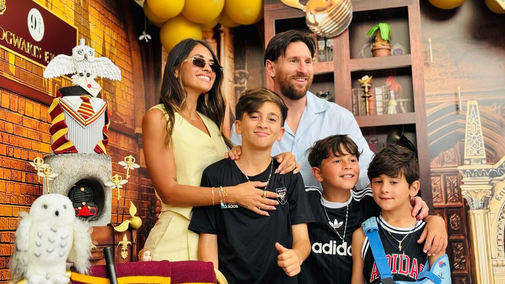 Antonella en su último cumpleaños con Lionel Messi y sus hijos: Thiago, Mateo y Ciro
