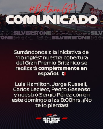 Confirman cobertura del GP de la Gran Bretaña 100% en idioma español