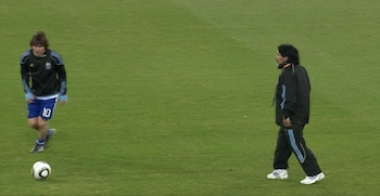 Messi y Diego, juntos