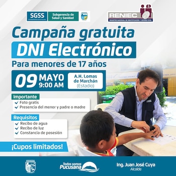 Municipalidades distritales, en cooperación con