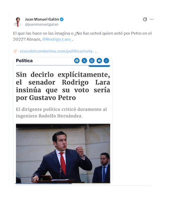 Juan Manuel Galán y su respuesta a Rodrigo Lara