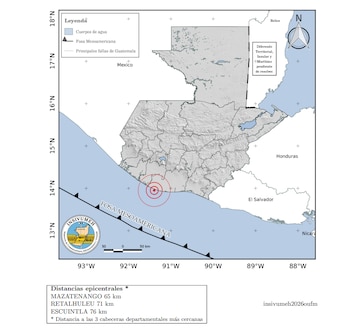 Insivumeh informó que el sismo de Escuintla fue más cercano a Mazatenango y se sintió en casi todo el país. (Imagen de cortesía)