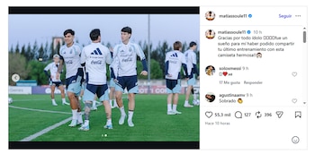 Capturas de posteos de compañeros de Selección a Messi