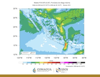 Frente frío 43 llega al norte del país. Foto: (Conagua)