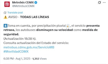 Actualización del Metrobús, 1° de