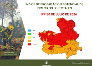 Há risco de incêndio em Castela-La Mancha na quinta-feira, 30 de julho (INFOCAM)