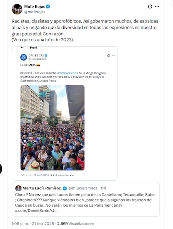 La ministra María Fernanda Rojas