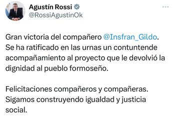 El mensaje de Agustín Rossi