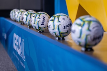 Toluca, Estado de México, 9 de julio de 2026. Balón de fútbol Voit Aereus., durante la presentación de la nueva línea de Voit para el torneo Apertura 2026 de la Liga BBVA MX, realizada en las instalaciones de la FMF. (Foto: Daniel Arriaga cortesía FMF)