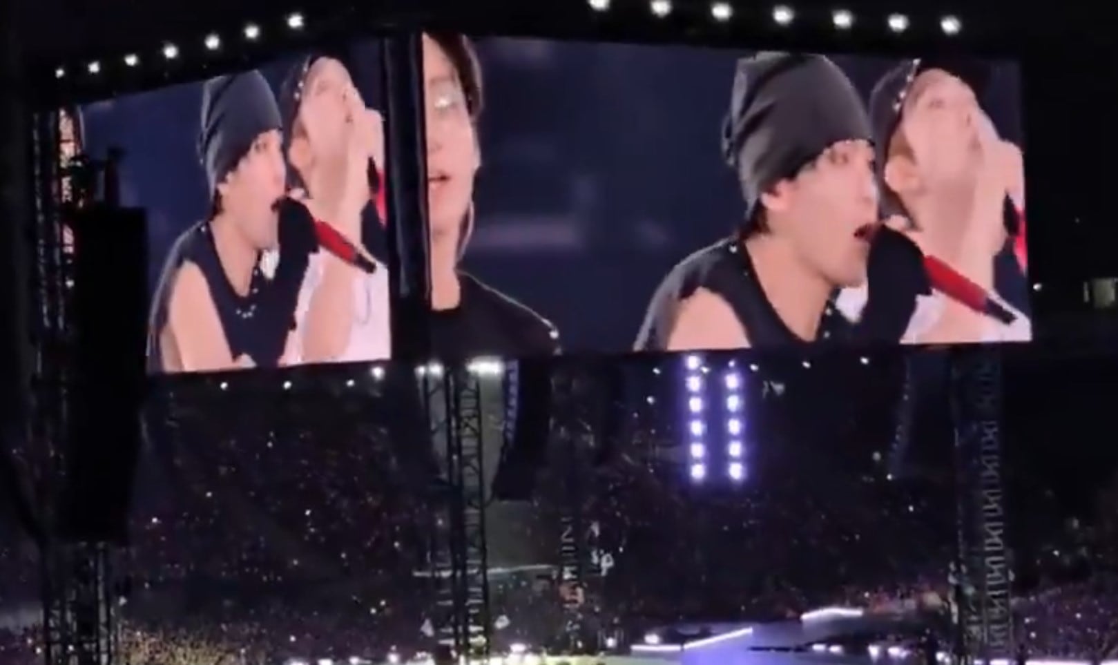 Taehyung y su inesperada reacción a ARMY en Lima: “Tienen una energía increíble”. Captura: X.