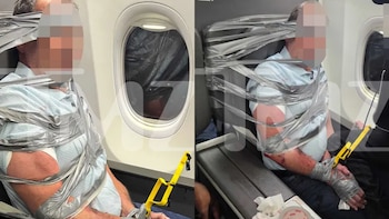 Violento episodio en un vuelo: un pasajero fue inmovilizado con cinta adhesiva y el avión aterrizó de emergencia