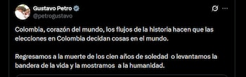Gustavo Petro - crédito @petrogustavo/X