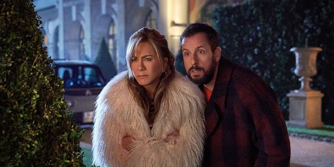 Jennifer Aniston y Adam Sandler en Murder Mistery 2 (Netflix)