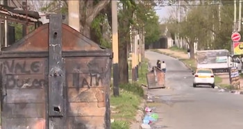La escena de un crimen en Montevideo (Captura Telemundo/Canal 12)