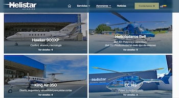 Parte de la flota aerea que pertenece a la empresa Helistar, compañía que ha transportado a nivel nacional a dos candidatos para las elecciones 2026 (Foto dos) - crédito captura de pantalla Helistar