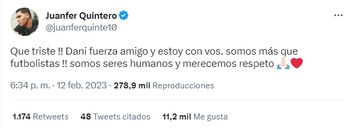 Juan Fernando Quintero manifestó su