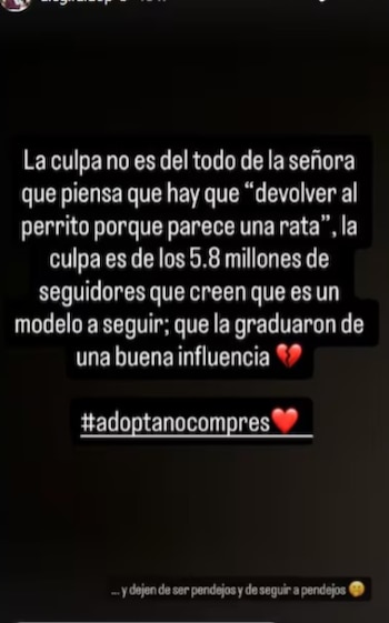 Alejandra Giraldo compartió una historia de Instagram sin mencionar a Karina García, pero citó una de las frases del video - crédito @alegiraldop / Instagram