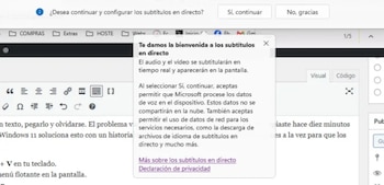 Subtítulos en directo.