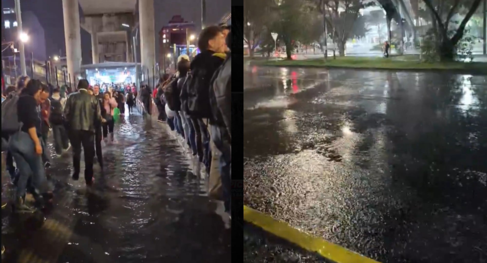 Se inundó estación de TransMilenio sobre la av. Caracas por fuertes lluvias en Bogotá: hasta memes hicieron en redes