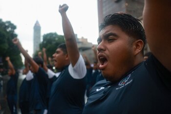 Estudiantes de la Normal Rural