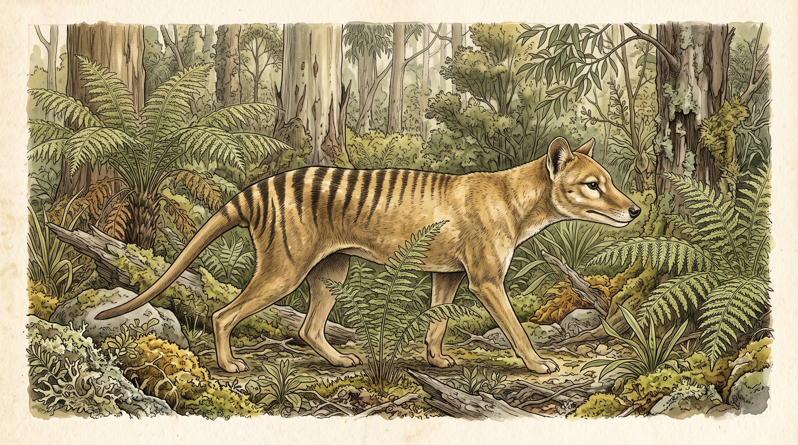 Los dos trabajos coincidieron en que el tilacino no encaja en la imagen de un gran depredador de persecución prolongada ni de agarre sobre animales grandes (Imagen Ilustrativa Infobae)