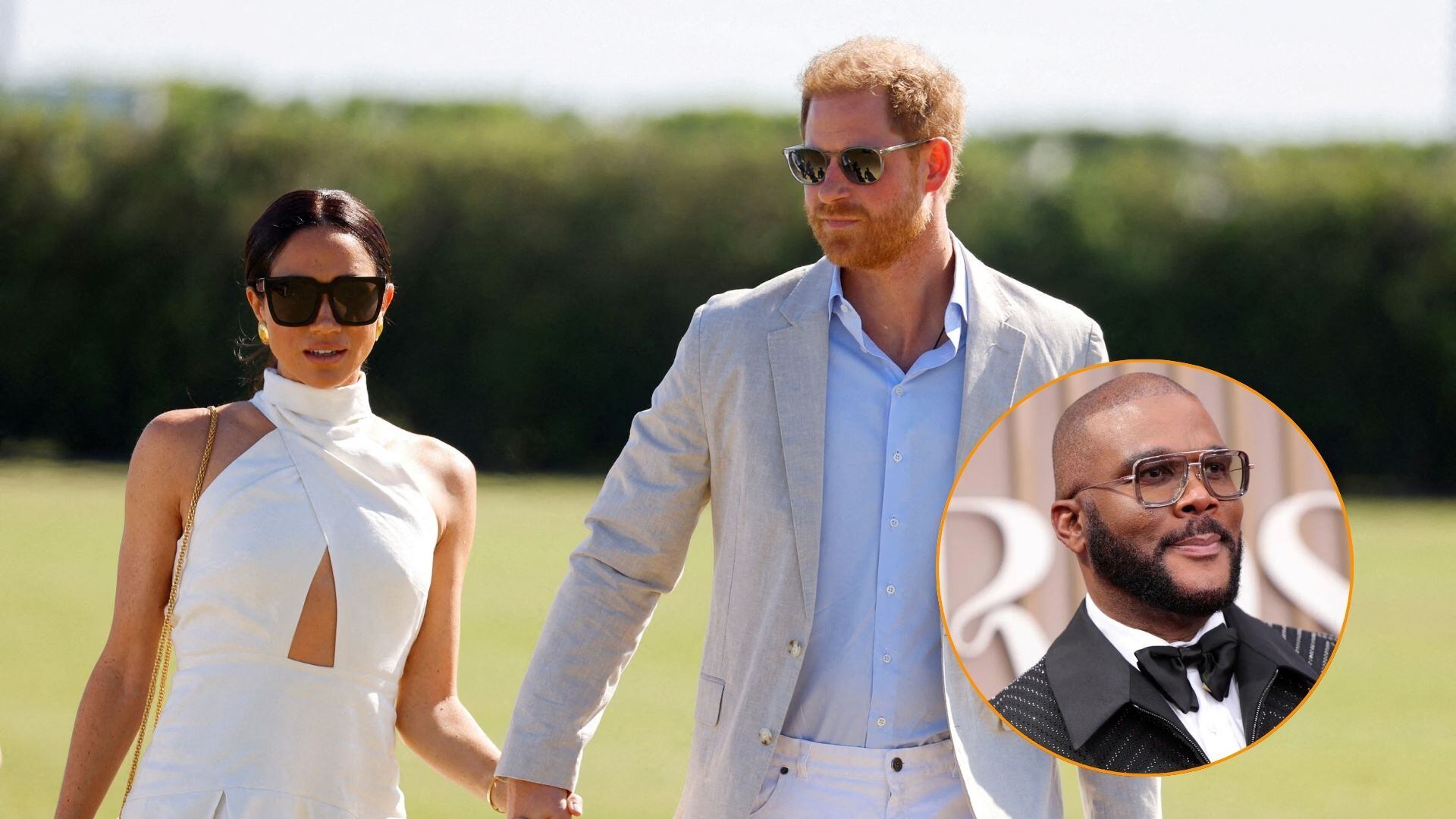 Meghan Markle, el príncipe Harry y Tyler Perry (INFOBAE ESPAÑA).