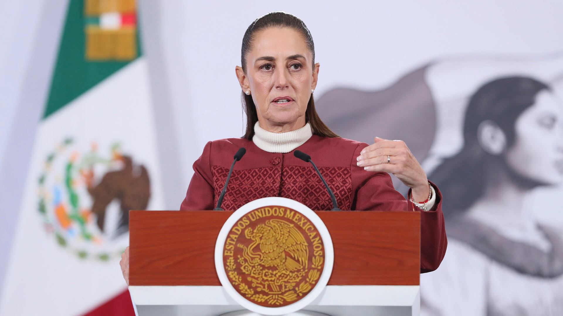 La presidenta Sheinbaum afirmó que la unión económica con Estados Unidos favorece enfrentar retos de China y fortalece la economía mexicana.Crédito: EFE/ Mario Guzmán