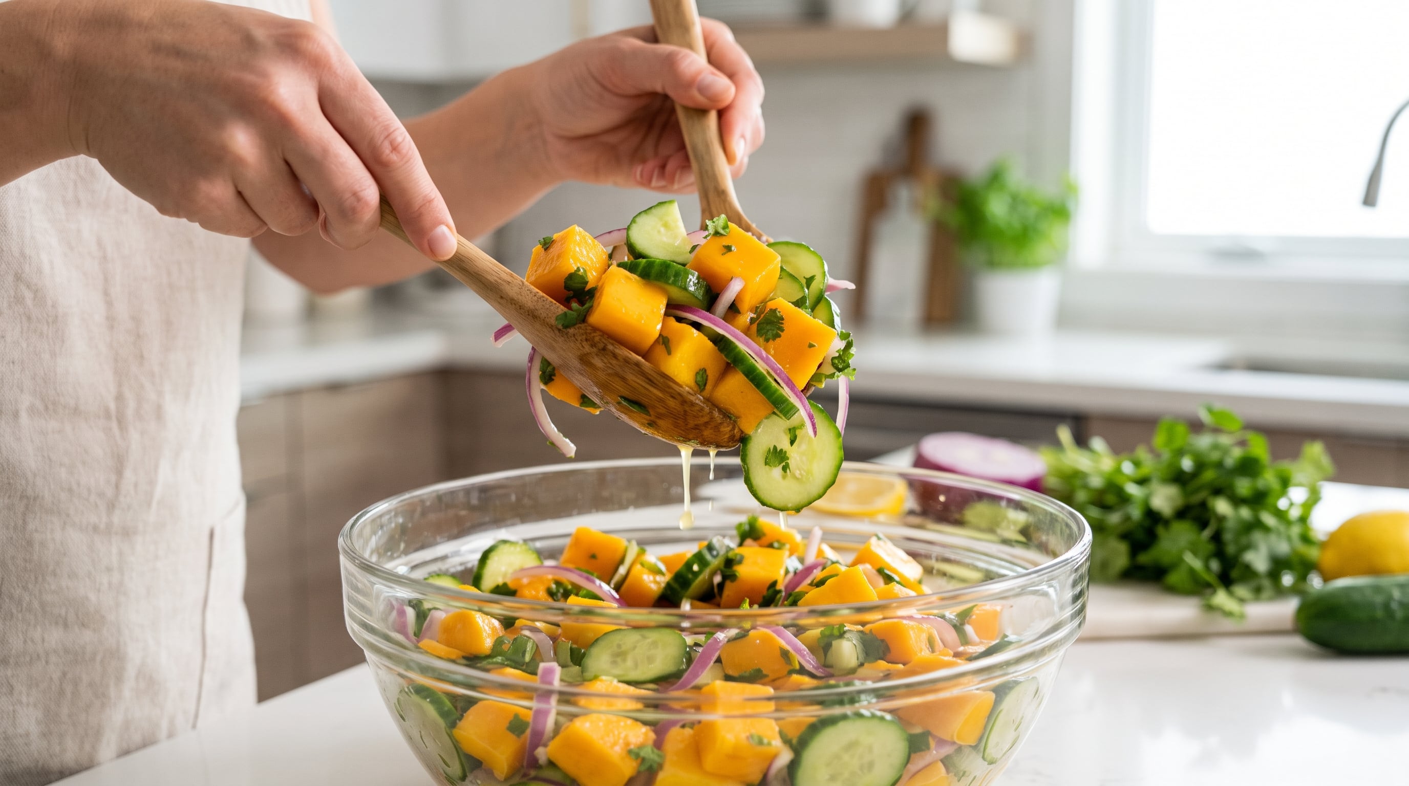 Ensalada de mango y pepino: así puede hacer en minutos una receta fresca, prefecta para el verano