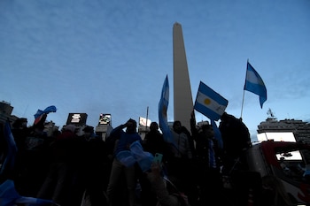 Un grupo de manifestantes en