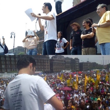 Miguel Torruco durante un mitin