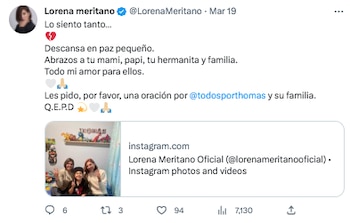 Lorena Meritano lamentó que Thomas