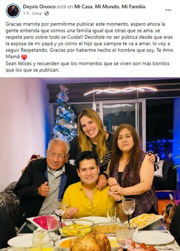 Deyvis Orosco muestra a su familia por primera vez al público. (Foto: Facebook)