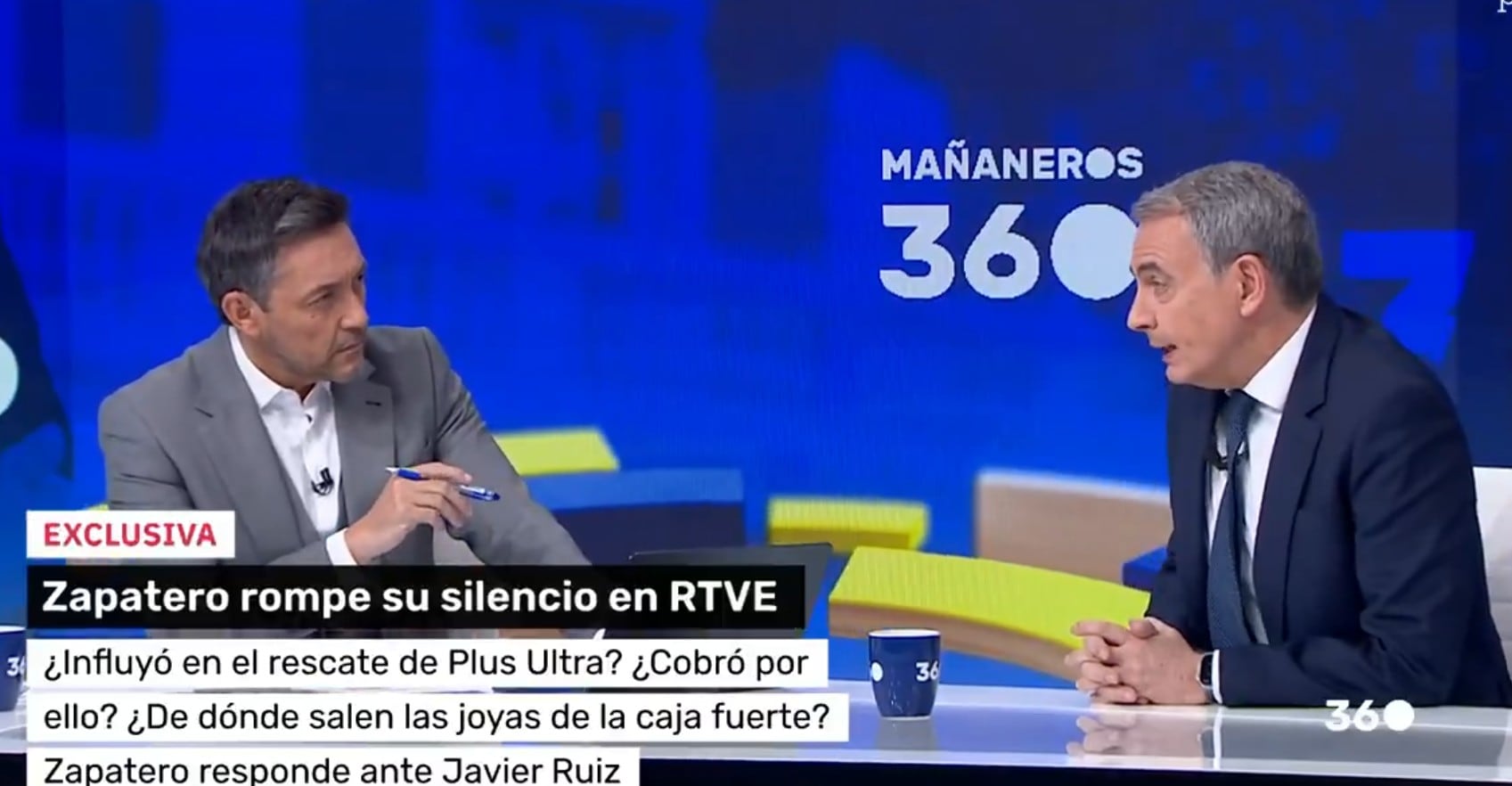 La entrevista de Zapatero en 10 frases: su relación con el rescate de Plus Ultra, el papel de sus hijas y el origen de las joyas millonarias
