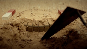 Mina encontrada en el desierto del Sáhara, en el documental de 'La Berma'.