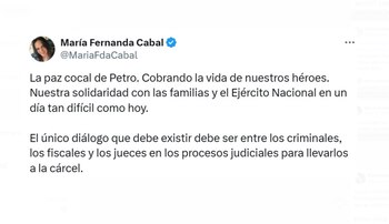 La senadora María Fernanda Cabal