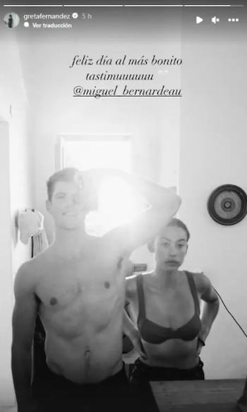 Miguel Bernardeau y Greta Fernández en una imagen compartida en Instagram (@gretafernandez).