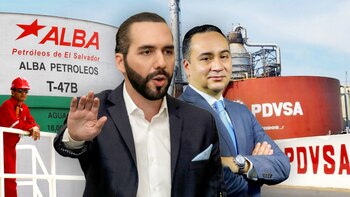 El presidente de El Salvador, Nayib Bukele, y el flamante fiscal general, Rodolfo Delgado, quien debería continuar una invetsigación por lavado de dinero sobre la empresa para la que trabajaba.
