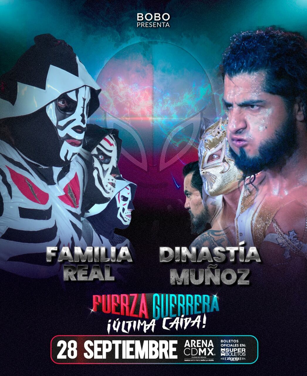 La Dinastía Alvarado (Dralístico, Bestia del Ring y Rush) se enfrenta a La Familia Real (L.A. Park, Hijo de L.A. Park y L.A. Park Jr.) en uno de los combates más esperados de “La Última Caída”, un duelo que promete emoción, legado familiar y momentos memorables para los aficionados.