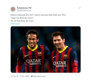 "Messi a Neymar en 2017
