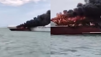 Se incendia yate frente a