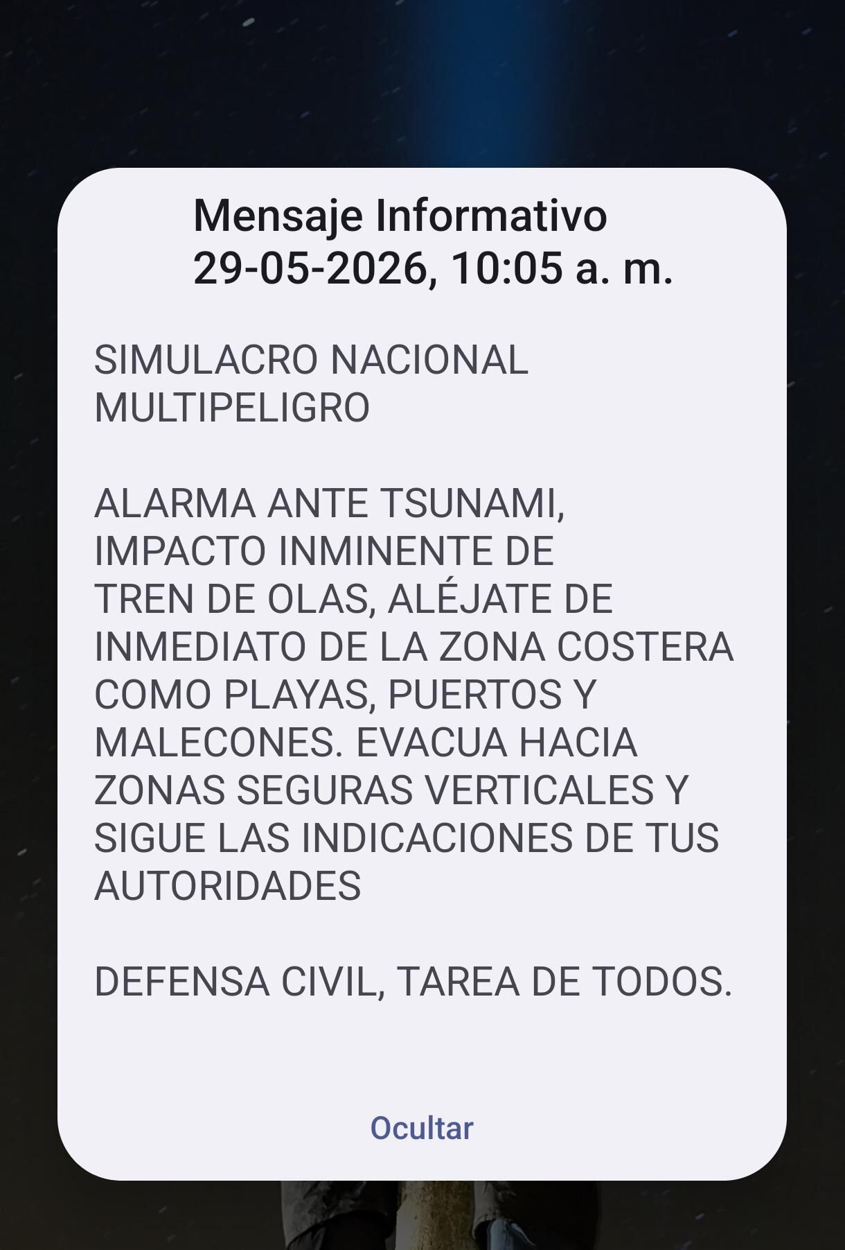 Alerta en celulares