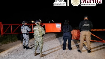 FGR y Marina aseguran avioneta, hidrocarburo, armas y 61 vehículos durante cateo en Campeche