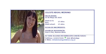 La ficha de la joven