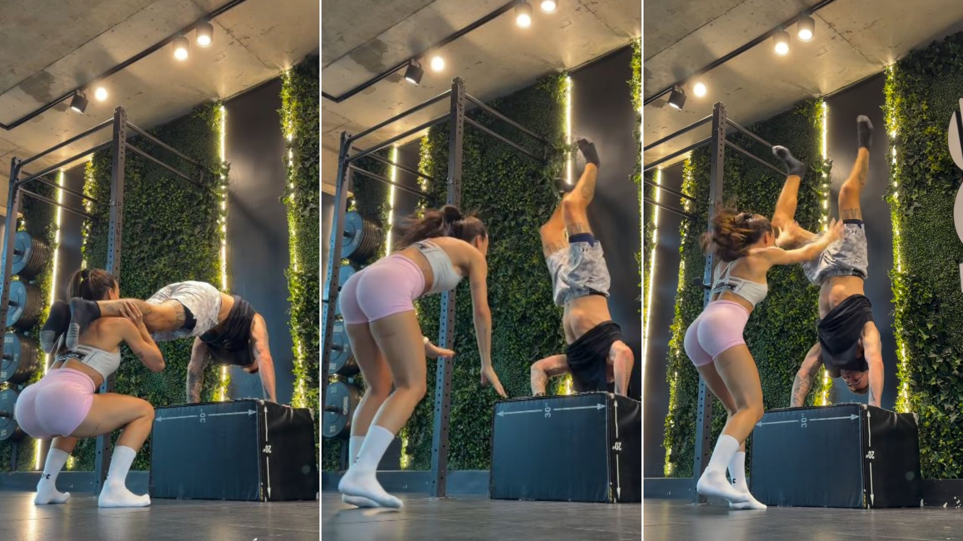 Sol Pérez compartió imágenes de su rutina de trabajo junto a su esposo, sin embargo, un percance en un ejercicio provocó las risas de ambos