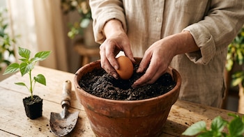Enterrar un huevo en tus macetas: el truco casero de jardinería que pocos conocen para hacer florecer tus plantas